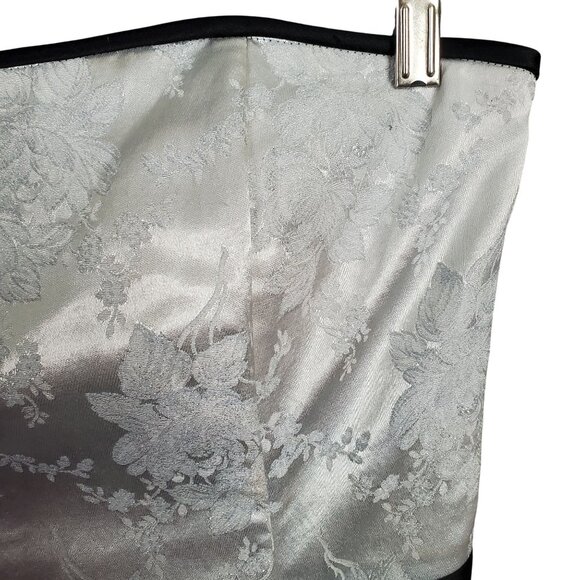 Jessica McClintock Gunne Sax 7 8 Dress Strapless Floral Metallic Brocade Tulle - Picture 7 of 16